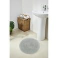 thumbnail image 1 of Better Trends Chic Round Bath Mat, 24" Diameter, 100% Cotton with Crochet Border, Water Absorbent, Ideal for Half Baths and Powder Rooms, Machine Washable, Gray - Lilly Crochet Collection, 1 of 6