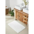 thumbnail image 1 of Better Trends 24" x 40" Bathroom Rug – 100% Cotton, Extra Soft Tufted Reversible Bath Mat, Water-Absorbent, Machine Washable (White) Lilly Crochet Collection, 1 of 7