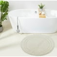 thumbnail image 1 of Better Trends Chic Round Bath Mat, 30" Diameter, 100% Cotton with Crochet Border, Water Absorbent, Ideal for Half Baths and Powder Rooms, Machine Washable, Ivory - Lilly Crochet Collection, 1 of 6