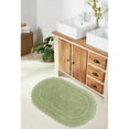 thumbnail image 1 of Better Trends 20" x 32" Oval Shape Bath Mat 100% Cotton Bathroom Rug Water Absorbent Bath Rug Machine Washable (Sage) Lilly Crochet Collection, 1 of 6