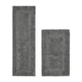 thumbnail image 1 of Better Trends Bathroom Rug 2 Piece Set 100% Cotton Soft Luxury Bath Rug Water Absorbent Reversible Machine Washable Runner Mat for Bathroom, Bathtub, Laundry Room 24”x40”|20”x60” Gray Lux Collection, 1 of 4
