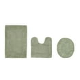 thumbnail image 1 of Better Trends 3 Piece Premium Bathroom Rug Set 100% Cotton Soft Tufted Bath Mat Water absorbent Reversible U shape Toilet Bath Rug for Bathroom, Shower and Bathtub Use, Dark Sage - Edge Collection, 1 of 4