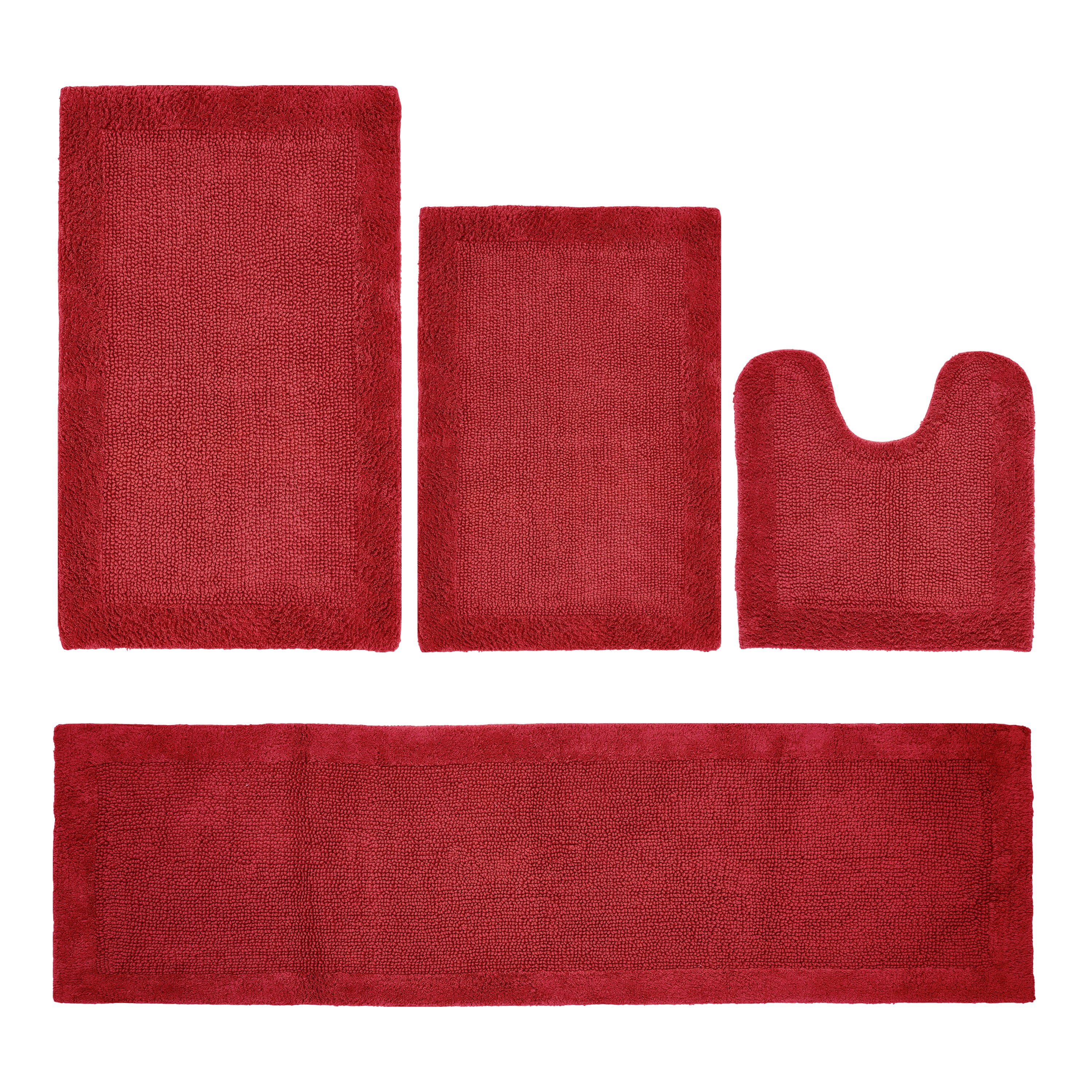 Perfect Touch Bath Rug Better Trends 4 Piece Premium Bathroom Rug Set 100% Cotton Soft Tufted ...