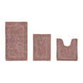thumbnail image 1 of Better Trends Bathroom Rugs 3 Piece Set 100% Cotton Bath Rug Soft Water Absorbent Reversible, Machine Washable for Bathroom Decor U Shap Toilet Base Contour Mat Pink Lux Collection, 1 of 4