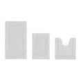 thumbnail image 1 of Better Trends Bathroom Rugs 3 Piece Set 100% Cotton Bath Rug Soft Water Absorbent Reversible, Machine Washable for Bathroom Decor U Shap Toilet Base Contour Mat White Lux Collection, 1 of 4