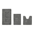 thumbnail image 1 of Better Trends Bathroom Rugs 3 Piece Set 100% Cotton Bath Rug Soft Water Absorbent Reversible, Machine Washable for Bathroom Decor U Shap Toilet Base Contour Mat Gray Lux Collection, 1 of 4