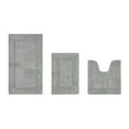thumbnail image 1 of Better Trends Bathroom Rugs 3 Piece Set 100% Cotton Bath Rug Soft Water Absorbent Reversible, Machine Washable for Bathroom Decor U Shap Toilet Base Contour Mat Silver Lux Collection, 1 of 4