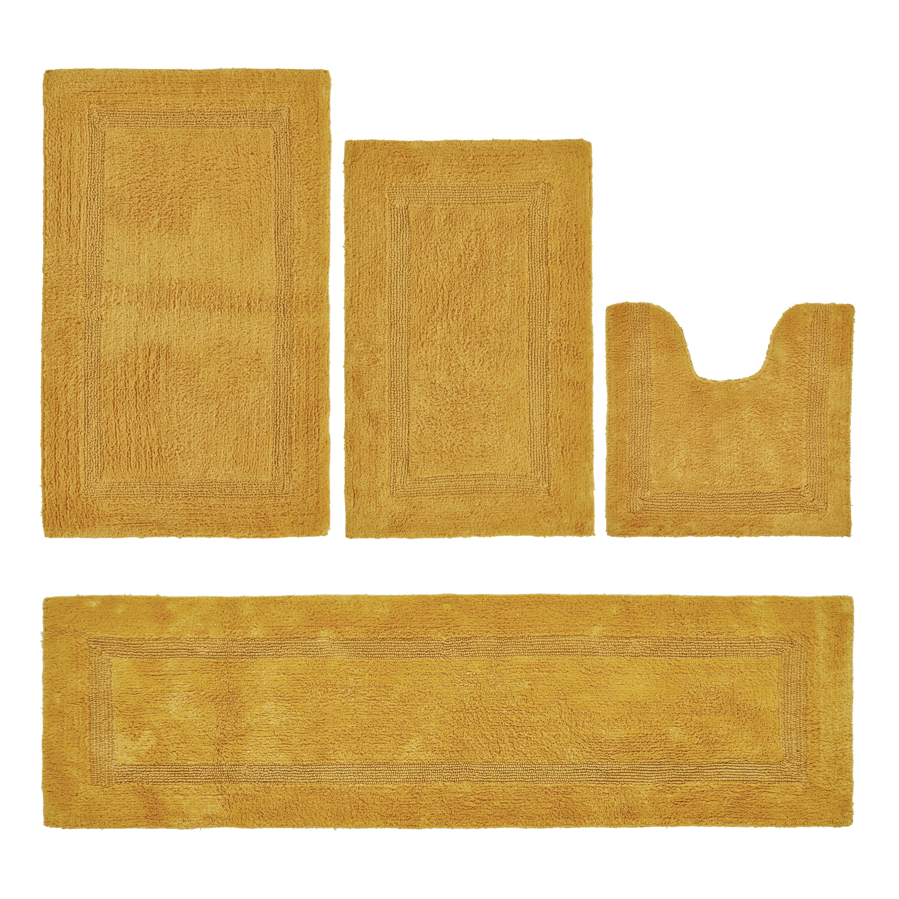 Better Trends Bathroom Rugs 4 Piece Set 100% Cotton Soft Bath Rug ...