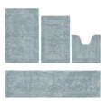 thumbnail image 1 of Better Trends Bathroom Rugs 4 Piece Set 100% Cotton Soft Bath Rug, Water Absorbent, Reversible, Machine Washable for Bathroom Decor Toilet Base Contour, Runner Rug Blue Lux Collection, 1 of 4