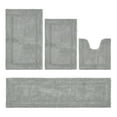 thumbnail image 1 of Better Trends Bathroom Rugs 4 Piece Set 100% Cotton Soft Bath Rug, Water Absorbent, Reversible, Machine Washable for Bathroom Decor Toilet Base Contour, Runner Rug Silver Lux Collection, 1 of 4