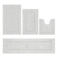 thumbnail image 1 of Better Trends Bathroom Rugs 4 Piece Set 100% Cotton Soft Bath Rug, Water Absorbent, Reversible, Machine Washable for Bathroom Decor Toilet Base Contour, Runner Rug White Lux Collection, 1 of 4