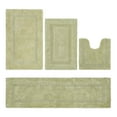 thumbnail image 1 of Better Trends Bathroom Rugs 4 Piece Set 100% Cotton Soft Bath Rug, Water Absorbent, Reversible, Machine Washable for Bathroom Decor Toilet Base Contour, Runner Rug Sage Lux Collection, 1 of 4