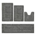 thumbnail image 1 of Better Trends Bathroom Rugs 4 Piece Set 100% Cotton Soft Bath Rug, Water Absorbent, Reversible, Machine Washable for Bathroom Decor Toilet Base Contour, Runner Rug Gray Lux Collection, 1 of 4