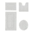 thumbnail image 1 of Better Trends Bathroom Rugs 4 Piece Set 100% Cotton Soft Seat Covers, Water Absorbent, Reversible, Machine Washable for Bathroom Decor Toilet Base Contour, Lid Cover White Lux Collection, 1 of 4