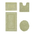 thumbnail image 1 of Better Trends Bathroom Rugs 4 Piece Set 100% Cotton Soft Seat Covers, Water Absorbent, Reversible, Machine Washable for Bathroom Decor Toilet Base Contour, Lid Cover Sage Lux Collection, 1 of 4