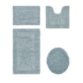 thumbnail image 1 of Better Trends Bathroom Rugs 4 Piece Set 100% Cotton Soft Seat Covers, Water Absorbent, Reversible, Machine Washable for Bathroom Decor Toilet Base Contour, Lid Cover Blue Lux Collection, 1 of 4