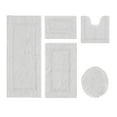 thumbnail image 1 of Better Trends Bathroom Rugs 5 Piece Set 100% Cotton Soft U-Shaped Toilet Mat Water Absorbent Reversible Bathroom Decor Toilet Base Contour, Lid Cover White Lux Collection, 1 of 4