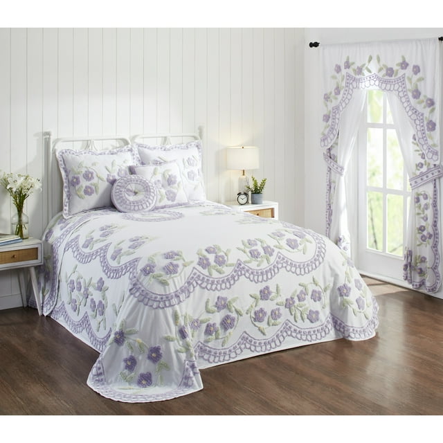 Better Trends Bloomfield Bedspread Set, Floral Design 100 Cotton