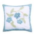 thumbnail image 1 of Better Trends 18" Square Pillow 100% Cotton Floral Decorative Throw Cushion, Soft & Breathable for All Ages Bloomfield Collection -Blue, 1 of 5