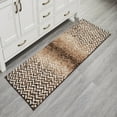 thumbnail image 1 of Better Trends Runner Bath Rug 20” x 60” Bathroom Rug Mat Non-Slip Micro Polyester Bath Rugs for Bathroom Floor, Shower, Tub, Casablanca Collection - (Brown), 1 of 5