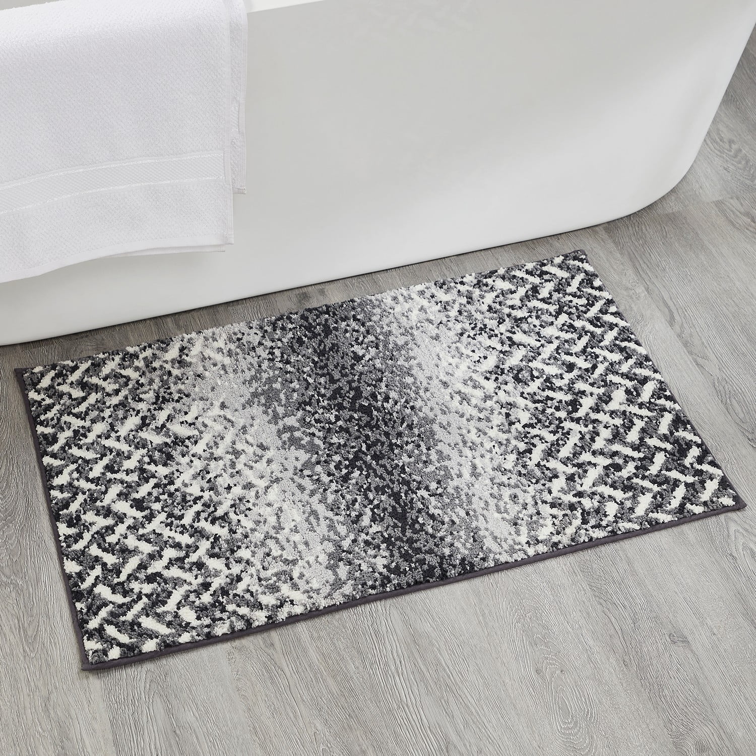 Better Trends Casablanca Collection Micro Polyester 21" x 34" Rectangle Bath Rug Gray