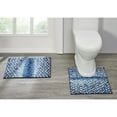 thumbnail image 1 of Better Trends Bath Rug Set 2 Piece Bath Mat Non Slip Micro Polyester Bathroom Floor Set, Shower, Tub, Casablanca Collection – (Blue), 1 of 7