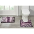 thumbnail image 1 of Better Trends Bath Rug Set 2 Piece Bath Mat Non Slip Micro Polyester Bathroom Floor Set, Shower, Tub, Casablanca Collection – (Purple), 1 of 7