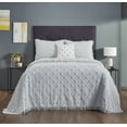 thumbnail image 1 of Better Trends 4 Piece Chenille Bedspread Set for Queen Bedspread 100% Cotton Lightweight Bedspread for All Season Charleston Collection (Blue), 1 of 6