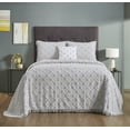 thumbnail image 1 of Better Trends 4 Piece Chenille Bedspread Set for Queen Bedspread 100% Cotton Lightweight Bedspread for All Season Charleston Collection (Gray), 1 of 6
