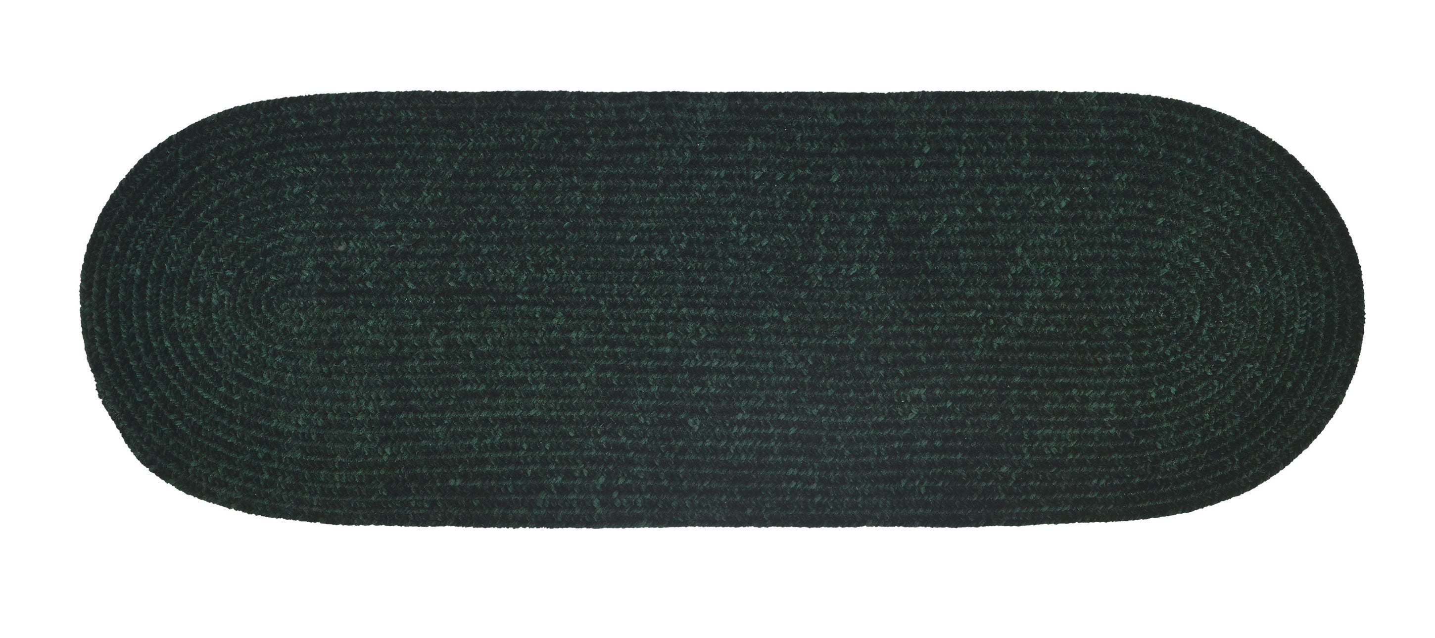 Emerald Green Braided Synthetic Ellipse Area Rug