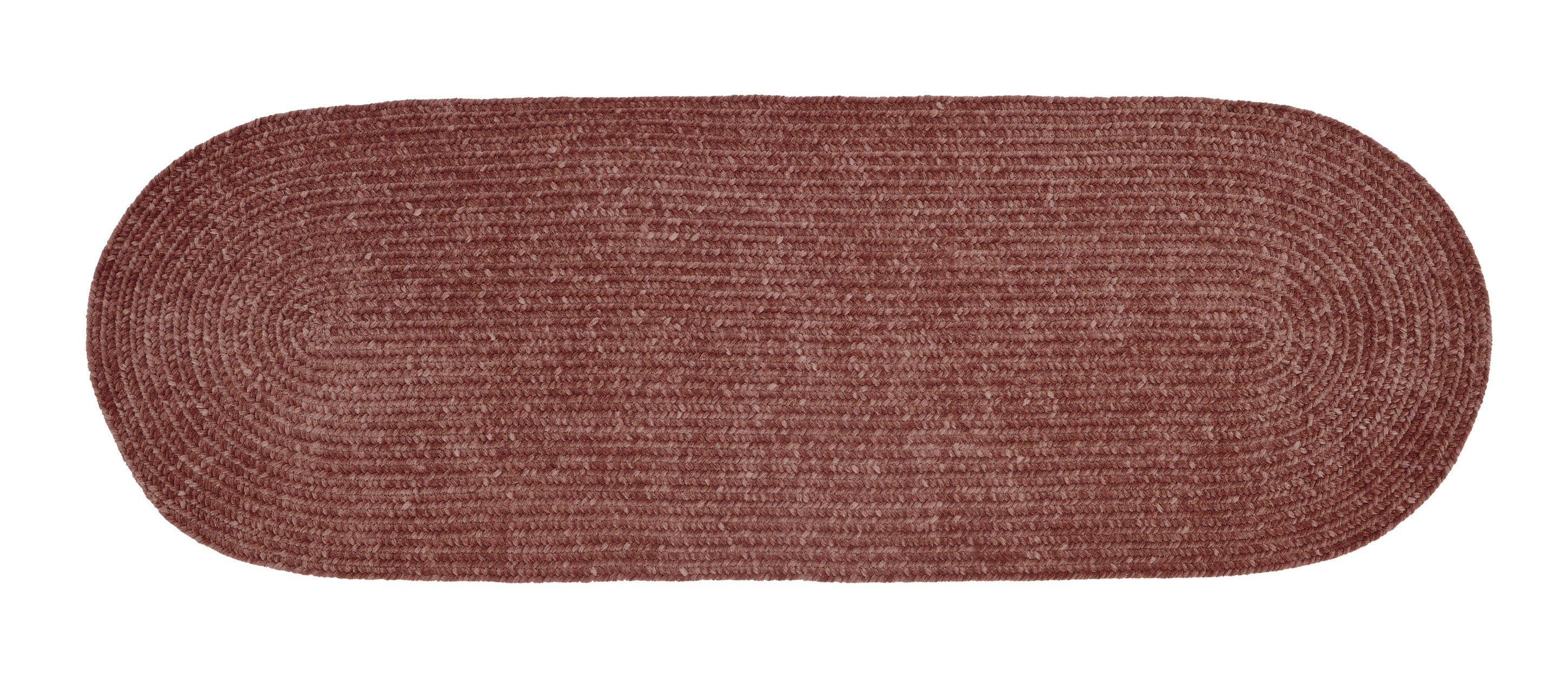 Better Trends Chenille Solid Collection 100% Polyester 24" x 108" Runner Braided Rug in Mauve