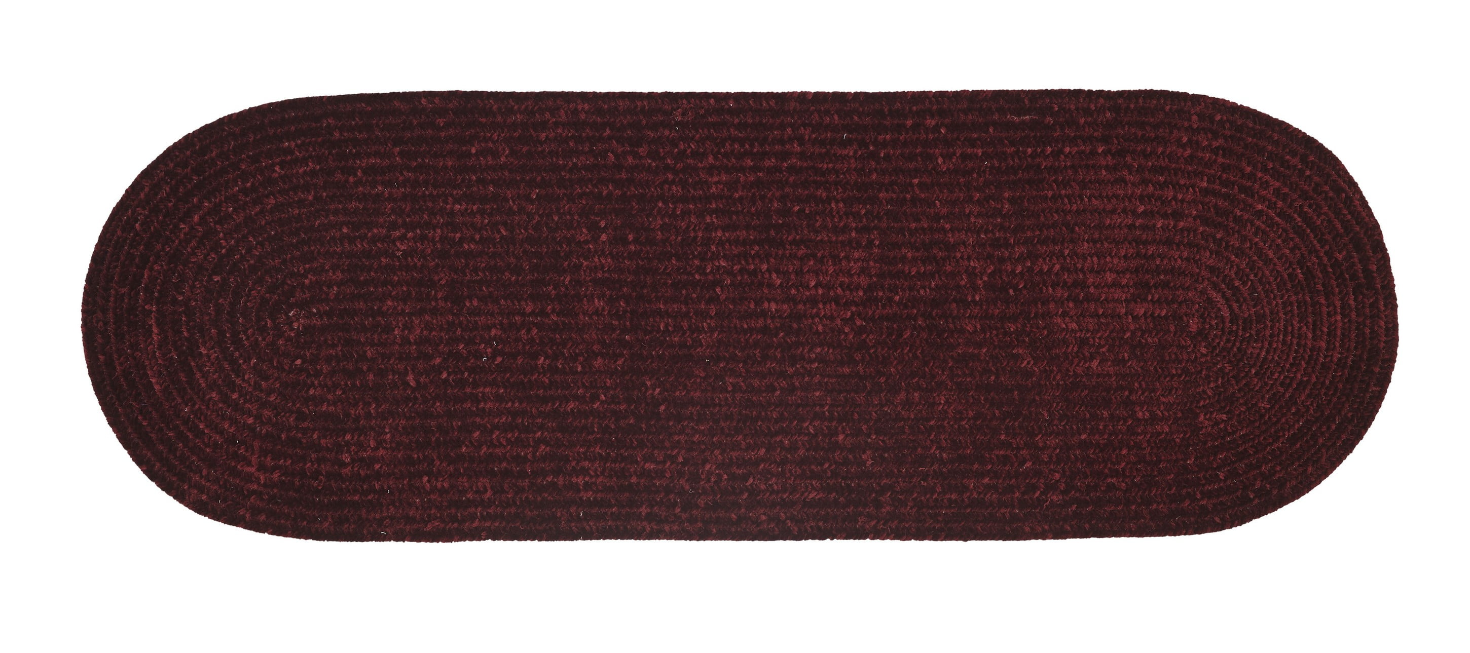 Burgundy Braided Chenille 24" x 72" Reversible Runner Rug