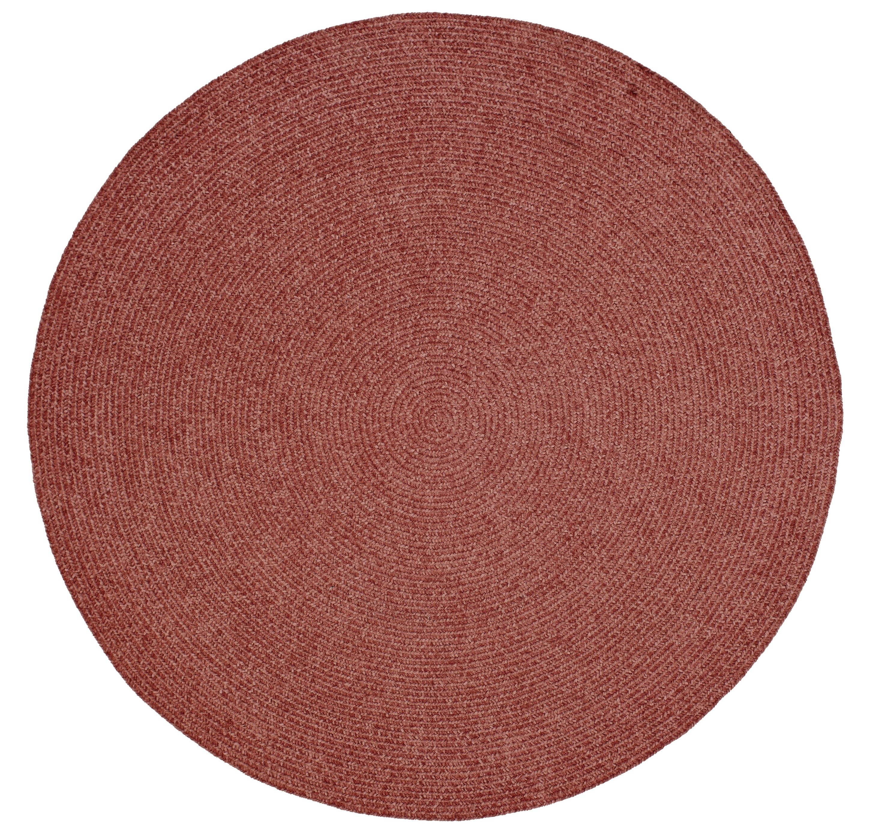 Better Trends Chenille Solid Collection 100% Polyester 96" Round Braided Rug in Mauve