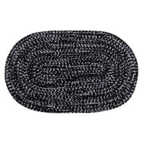 Better Trends Chenille Tweed Braid Reversible Indoor Area Utility Rug 100% Polyester, 22" x 40" Oval, Black & Gray