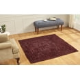 thumbnail image 1 of Better Trends 72" Square Braided Rug 100% Polyester Durable and Stain Resistant Reversible Indoor Area Utility Rug, Chenille Tweed Collection - Burgundy & Mauve, 1 of 3