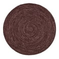 thumbnail image 1 of Better Trends 96" Round Braided Rug 100% Polyester Durable and Stain Resistant Reversible Indoor Area Utility Rug, Chenille Tweed Collection - Burgundy & Mauve, 1 of 4