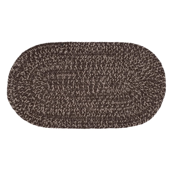 Better Trends 22" x 40" Oval Braided Rug 100% Polyester Durable and Stain Resistant Reversible Indoor Area Utility Rug, Chenille Tweed Collection - Dove & Chesnut