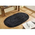 thumbnail image 1 of Better Trends 30" x 50" Oval Braided Rug 100% Polyester Durable and Stain Resistant Reversible Indoor Area Utility Rug, Chenille Tweed Collection - Black & Gray, 1 of 5