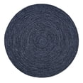 thumbnail image 1 of Better Trends 96" Round Braided Rug 100% Polyester Durable and Stain Resistant Reversible Indoor Area Utility Rug, Chenille Tweed Collection - Navy & Smoke Blue, 1 of 3