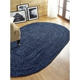 thumbnail image 1 of Better Trends 8' x 10' Oval Braided Rug 100% Polyester Durable and Stain Resistant Reversible Indoor Area Utility Rug, Chenille Tweed Collection - Navy & Smoke Blue, 1 of 5