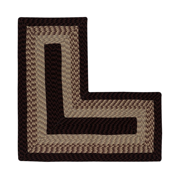 Better Trends 24"x 112" L-Shape Rug 100% Polypropylene Durable & Stain Resistant Reversible Indoor Area Utility Rug (Chocolate Stripe) Alpine Stripe Collection