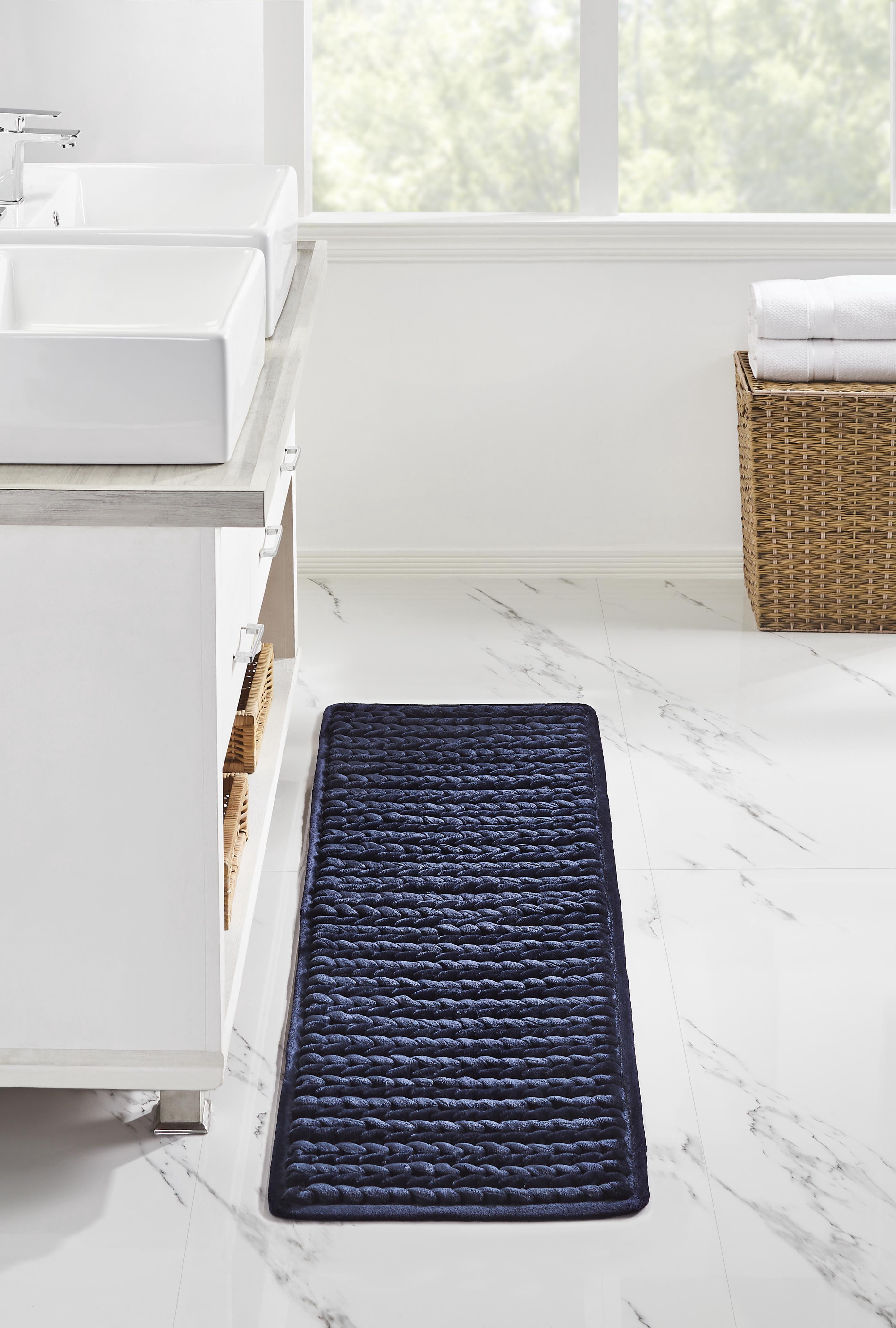 Polyester Bath Rug Better Trends Christa Polyester Bath Rug 17 x 24 Rectangle Navy Deals ...