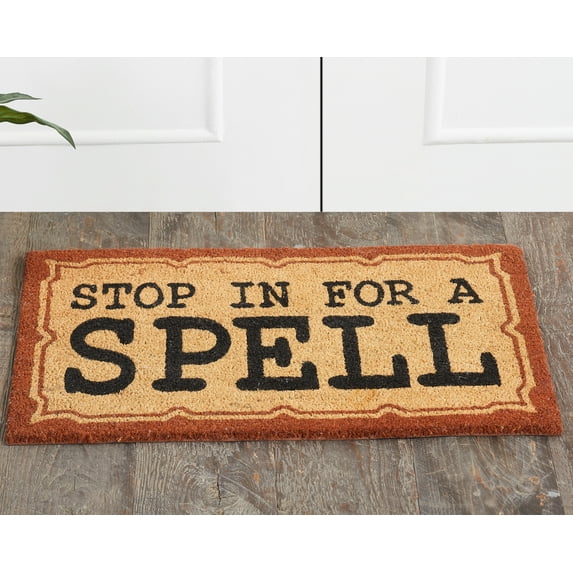 Better Trends Coir Door Mat 100% natural Jute 18" x 30" Rectangle, Stop In For A Spell