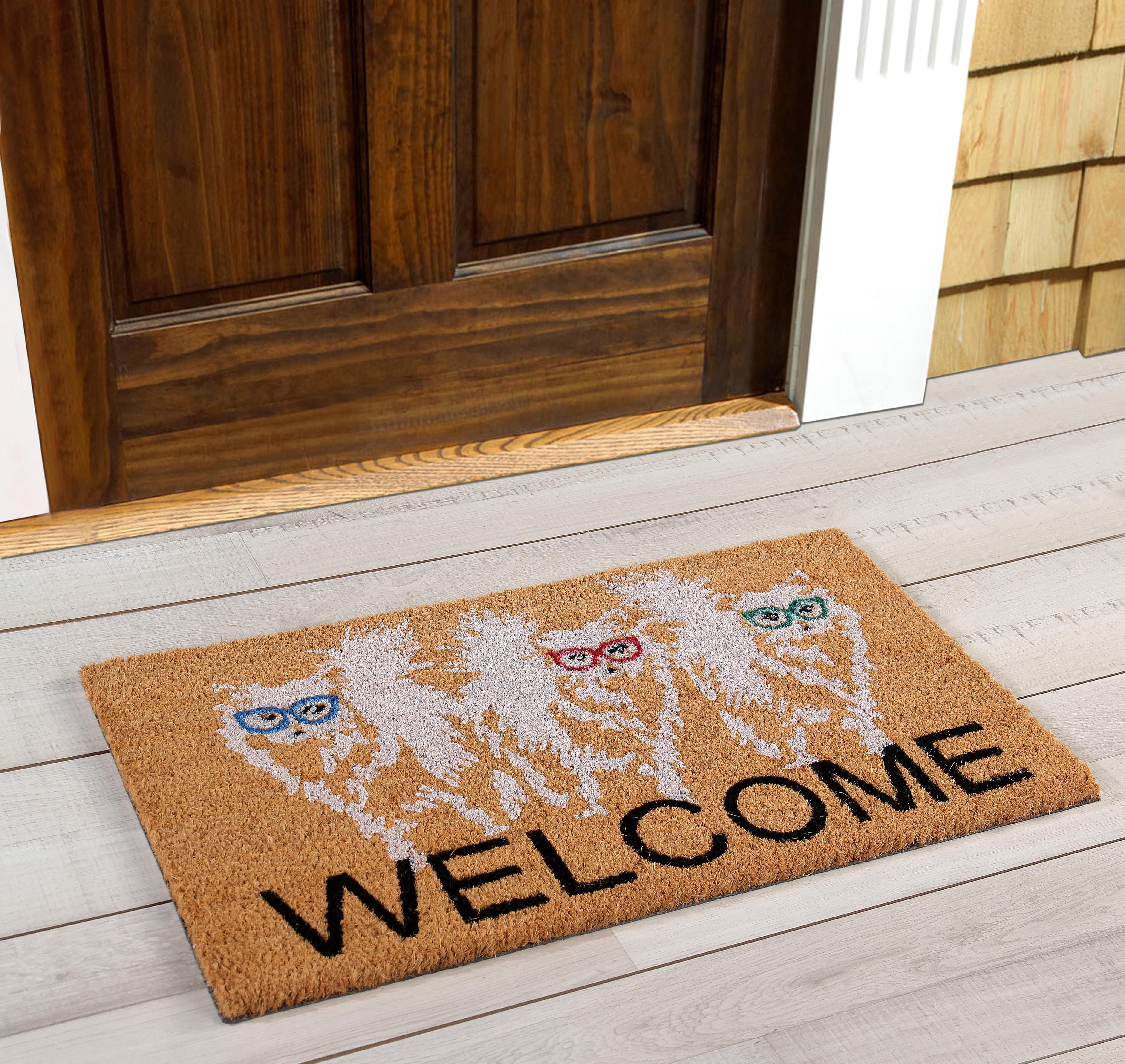 Natural Coir Welcome Rectangular Outdoor Doormat 18 x 30