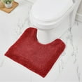 thumbnail image 1 of Better Trends 20" x 20" U-Shape Toilet Rug, 100% Cotton Soft Reversible Tufted Bathroom Rug, Contour Mat, Water Absorbent, Machine Washable, Toilet Base Rug (Red) Edge Collection, 1 of 4