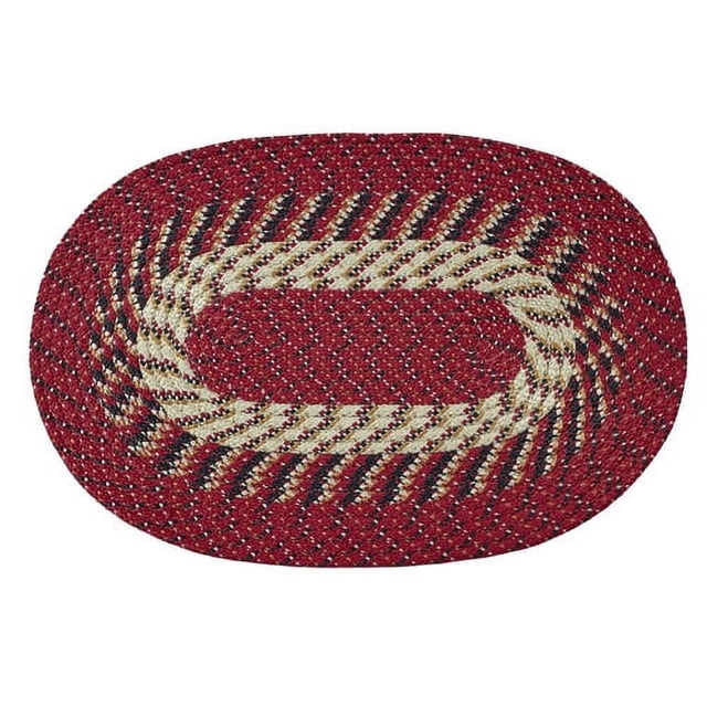 Better Trends Country 96" x 132" Braided Rug, for Adult Barn Red