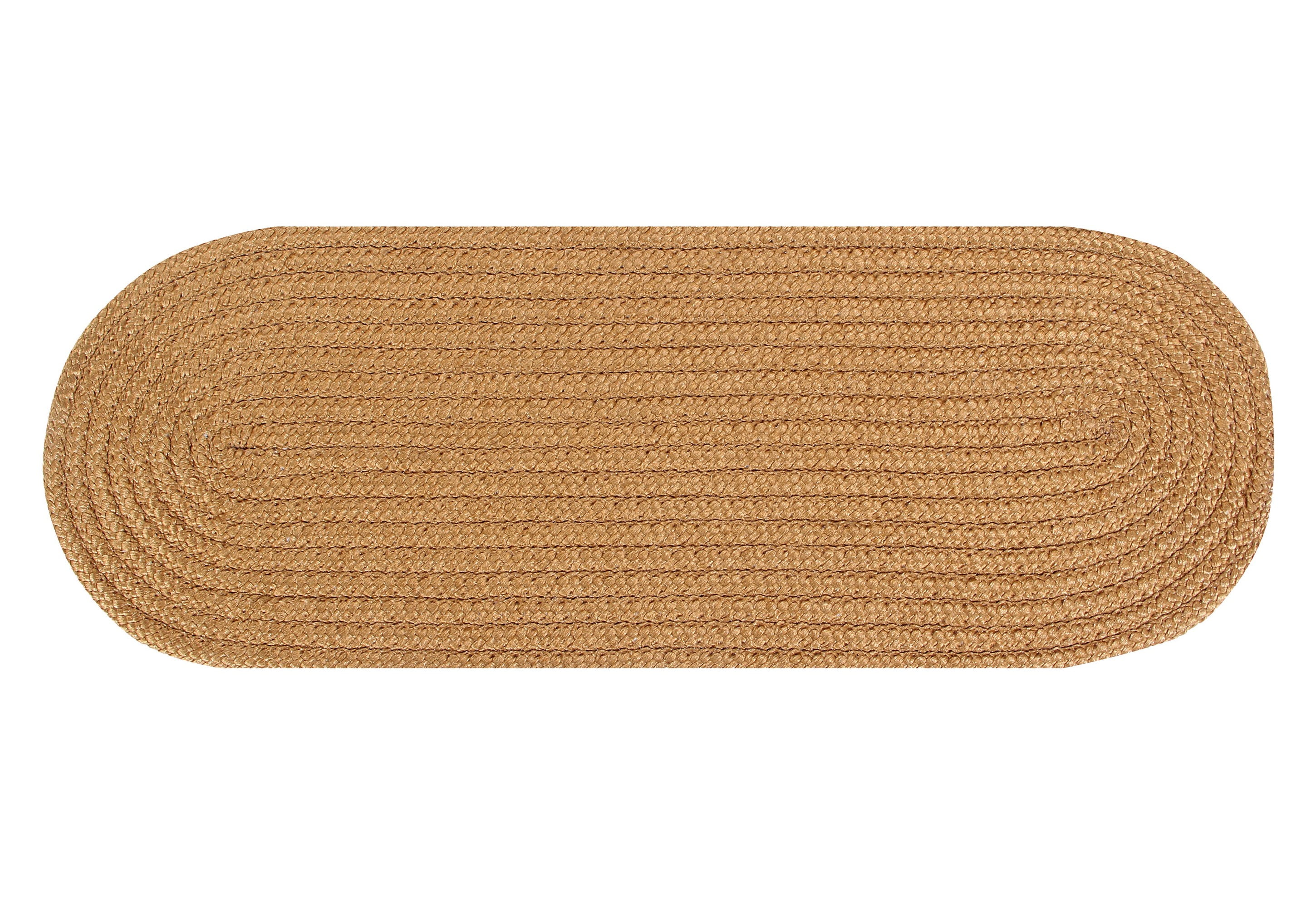 Better Trends Country Braid Area Rug, 24" x 108" Runner, Straw Solid