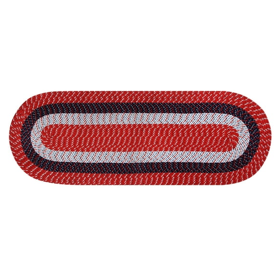 Better Trends 24" x 66" Runner Braided Rug 100% Polypropylene Durable and Stain Resistant Reversible Indoor Area Utility Rug, Country Stripe Collection - Americana Stripe
