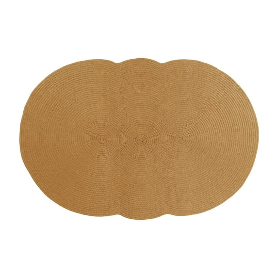 Better Trends Country Braid Collection is Durable and Stain Resistant Reversible Indoor Area Utility Rug 100% Polypropylene 40" x 60" Tri-Circle, Straw Solid