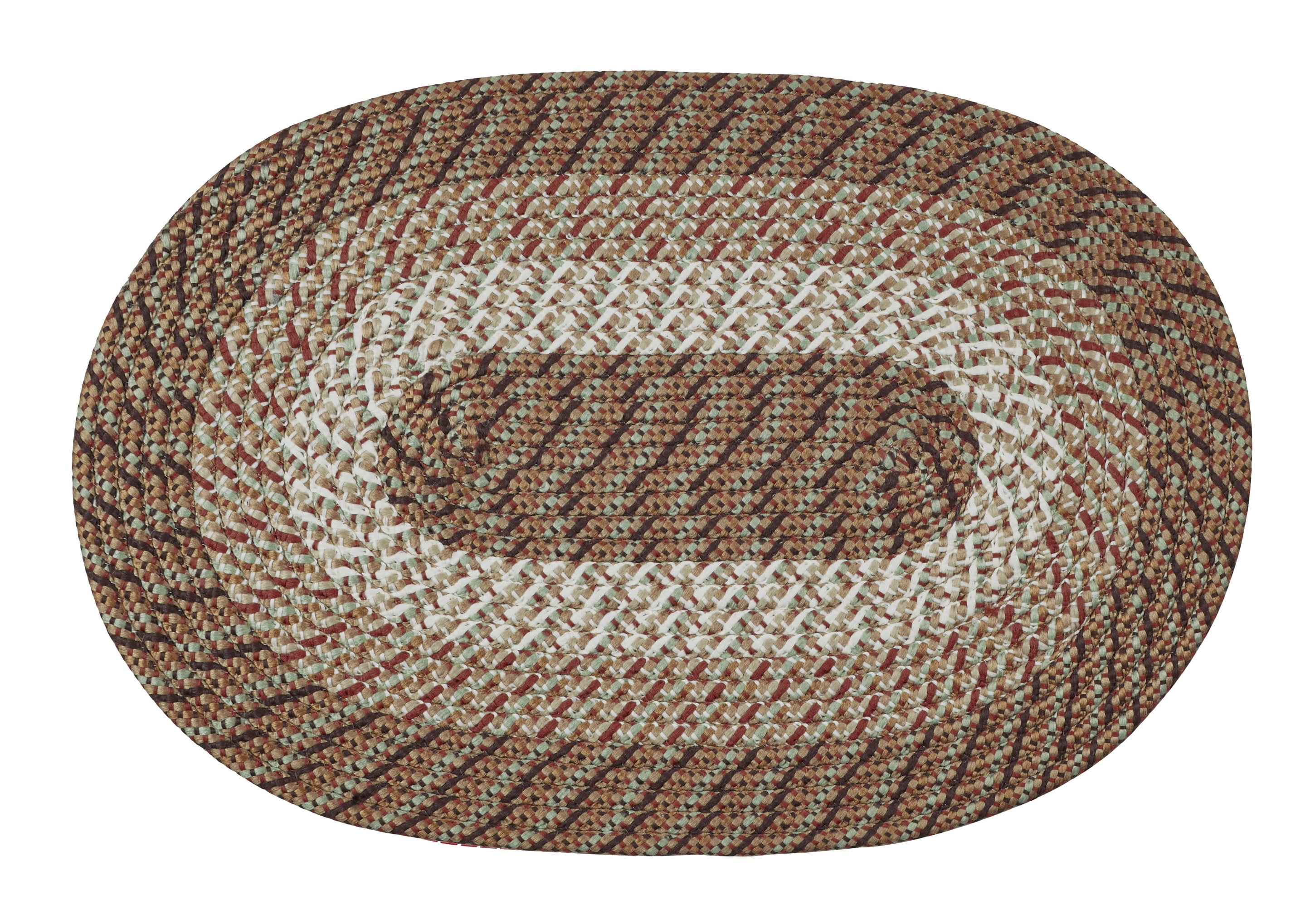 Country Braided Rug 42X66 Straw Stripe